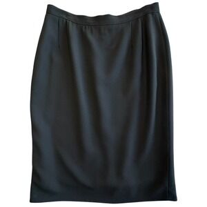 Giorgio Armani Black Wool Pencil Skirt Womens Size 10 Lined Le Collezioni Italy